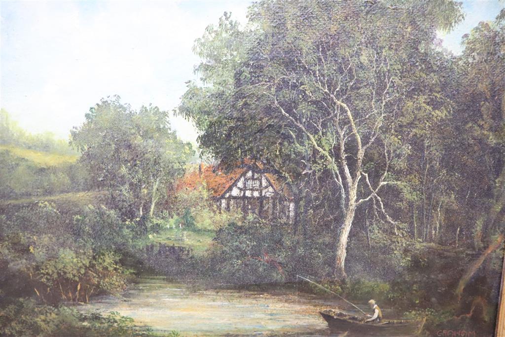 Graham Hedges, pair of oils on canvas, Rustic landscapes, signed, 31 x 44cm